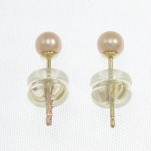 Load image into Gallery viewer, 1000144-14k-Yellow-Gold-High-Luster-Lavender-Cultured-Pearl-Stud-Earrings