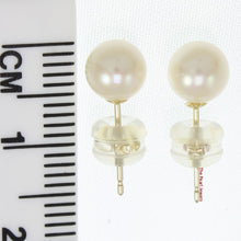 Load image into Gallery viewer, 1000150-14k-Yellow-Gold-6mm-High-Luster-White-Cultured-Pearl-Stud-Earrings