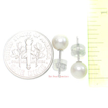 Load image into Gallery viewer, 1000155-14k-White-Gold-6mm-High-Luster-White-Cultured-Pearl-Stud-Earrings