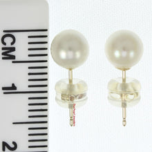 Load image into Gallery viewer, 1000160-14k-Yellow-Gold-6mm-High-Luster-White-Cultured-Pearl-Stud-Earrings
