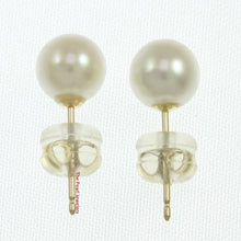 Load image into Gallery viewer, 1000160-14k-Yellow-Gold-6mm-High-Luster-White-Cultured-Pearl-Stud-Earrings