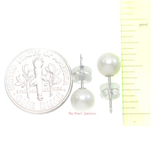 Load image into Gallery viewer, 1000165-14k-White-Gold-6mm-High-Luster-White-Cultured-Pearl-Stud-Earrings