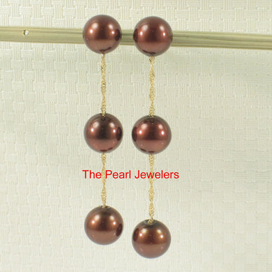 1000173-14k-Gold-Tin-Cup-Dangle-Chocolate-Cultured-Pearl-Stud-Earrings