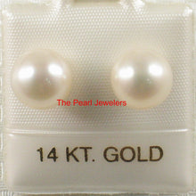 Load image into Gallery viewer, 1000180-14k-Gold-White-High-Luster-Cultured-Pearl-Stud-Earrings