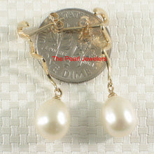 Load image into Gallery viewer, 1000190-14k-Gold-White-Pearl-Dangle-Earrings