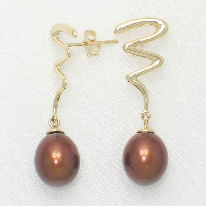 1000193-14k-Gold-Chocolate-Pearl-Dangle-Earrings