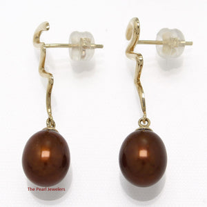 1000193-14k-Gold-Chocolate-Pearl-Dangle-Earrings