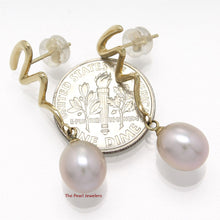 Load image into Gallery viewer, 1000194-14k-Gold-Lavender-Pearl-Dangle-Earrings