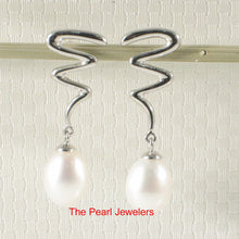 Load image into Gallery viewer, 1000195-14k-Gold-White-Pearl-Dangle-Earrings