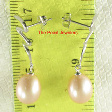 Load image into Gallery viewer, 1000197-14k-Gold-Peach-Pearl-Dangle-Earrings