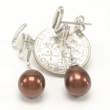 Load image into Gallery viewer, 1000198-14k-Gold-Chocolate-Pearl-Dangle-Earrings