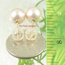 Load image into Gallery viewer, 1000282-14k-Gold-Luster-Peach-Cultured-Pearl-Stud-Earrings