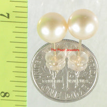 Load image into Gallery viewer, 1000282-14k-Gold-Luster-Peach-Cultured-Pearl-Stud-Earrings