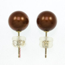 Load image into Gallery viewer, 1000283-14k-Gold-Luster-Chocolate-Cultured-Pearl-Stud-Earrings