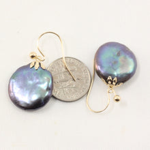 Load image into Gallery viewer, 1000341-14k-Yellow-Gold-Fishhook-Baroque-Coin-Pearl-Dangle-Earrings
