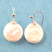 Load image into Gallery viewer, 1000345-14k-White-Gold-Fishhook-Baroque-Coin-Pearl-Dangle-Earrings