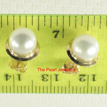 Load image into Gallery viewer, 1000370-14k-Gold-Genuine-White-Cultured-Pearl-Stud-Earrings