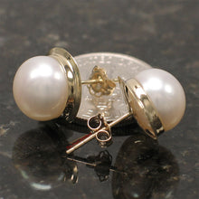 Load image into Gallery viewer, 1000390-14k-Gold-Genuine-White-Cultured-Pearl-Stud-Earrings