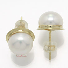 Load image into Gallery viewer, 1000390-14k-Gold-Genuine-White-Cultured-Pearl-Stud-Earrings
