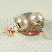 Load image into Gallery viewer, 1000392-14k-Gold-Genuine-Pink-Cultured-Pearl-Stud-Earrings