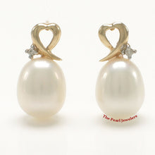 Load image into Gallery viewer, 1000470-14k-Gold-Diamonds-White-Cultured-Pearls-Stud-Earrings