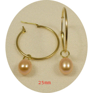 1000592-14k-Yellow-Gold-Hoop-Peach-Cultured-Pearl-Dangle-Earrings