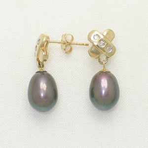 1000601-14k-Gold-Diamonds-Black-Cultured-Pearl-Dangle-Stud-Earrings