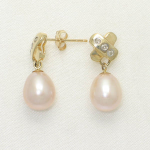1000602-14k-Gold-Diamonds-Pink-Cultured-Pearl-Dangle-Stud-Earrings