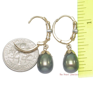 1000651-14k-Yellow-Gold-Diamonds-Black-Cultured-Pearls-Dangle-Earrings