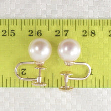 Load image into Gallery viewer, 1000720-14k-Gold-French-Screw-Back-None-Pierced-White-Pearl-Earrings