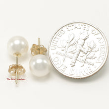 Load image into Gallery viewer, 1000790-High-Luster-White-Cultured-Pearl-Stud-Earrings-14k-Yellow-Gold