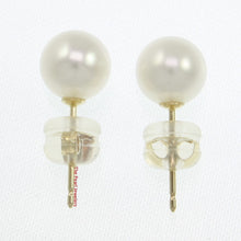 Load image into Gallery viewer, 1000790-High-Luster-White-Cultured-Pearl-Stud-Earrings-14k-Yellow-Gold