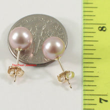 Load image into Gallery viewer, 1000792L-14k-Yellow-Gold-High-Luster-Lavender-Cultured-Pearl-Stud-Earrings