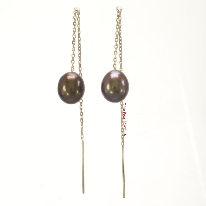 1000823-14k-Yellow-Gold-Threader-Chain-Chocolate-Pearl-Dangle-Earrings