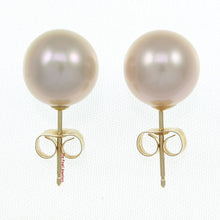 Load image into Gallery viewer, 1000844-14k-Yellow-Gold-High-Luster-AAA-9.5-10mm-Lavender-Pearl-Stud-Earrings