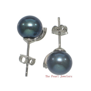 1000876-14k-White-Gold-Diamond-Black-Cultured-Pearl-Stud-Earrings