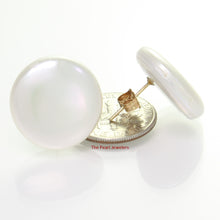Load image into Gallery viewer, 1000960-14k-Yellow-Gold-Genuine-18mm-White-Coin-Pearl-Post-Stud-Earrings