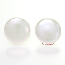 Load image into Gallery viewer, 1000960-14k-Yellow-Gold-Genuine-18mm-White-Coin-Pearl-Post-Stud-Earrings