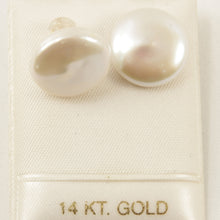 Load image into Gallery viewer, 1000970-14k-Yellow-Gold-Genuine-15mm-White-Coin-Pearl-Post-Stud-Earrings