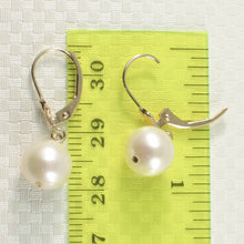 Load image into Gallery viewer, 1001020-14k-Yellow-Gold-Leverback-Genuine-White-Cultured-Pearl-Dangle-Earrings