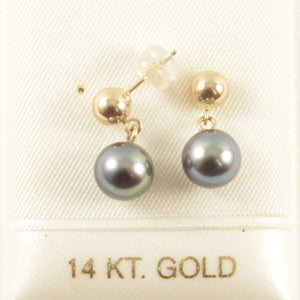 1001031-14k-YG-5mm-Gold-Ball-Stud-Round-Cultured-Pearl-Dangle-Earrings