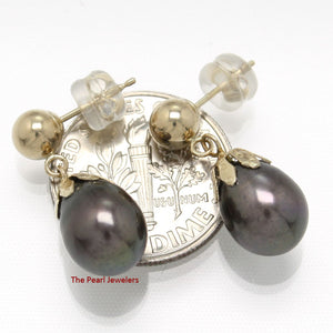1001111-14k-Yellow-Gold-Ball-Ring-Claws-Black-Freshwater-Pearl-Dangle-Earrings