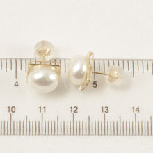 Load image into Gallery viewer, 1001390-White-Freshwater-Pearl-Earrings-9.5-10mm-14k-Yellow-Gold