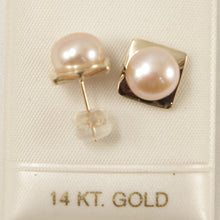 Load image into Gallery viewer, 1001392-Collection-14K-Yellow-Gold-9.5-10mm-Peach-Pearl-Stud-Earrings