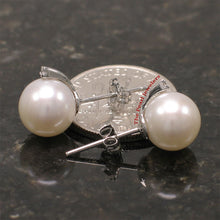 Load image into Gallery viewer, 1001875-14k-White-Gold-AAA-White-Cultured-Pearl-Diamond-Stud-Earrings