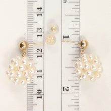 Load image into Gallery viewer, 1001910-14k-Yellow-Gold-White-Cultured-Pearl-Ball-Dangle-Stud-Earrings