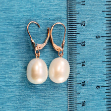 Load image into Gallery viewer, 1002020-14k-Rose-Gold-White-Freshwater-Pearl-Leverback-Earrings