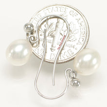 Load image into Gallery viewer, 1002635-14k-White-Gold-Fish-Hook-Gold-Ball-White-Cultured-Pearl-Dangle-Earrings