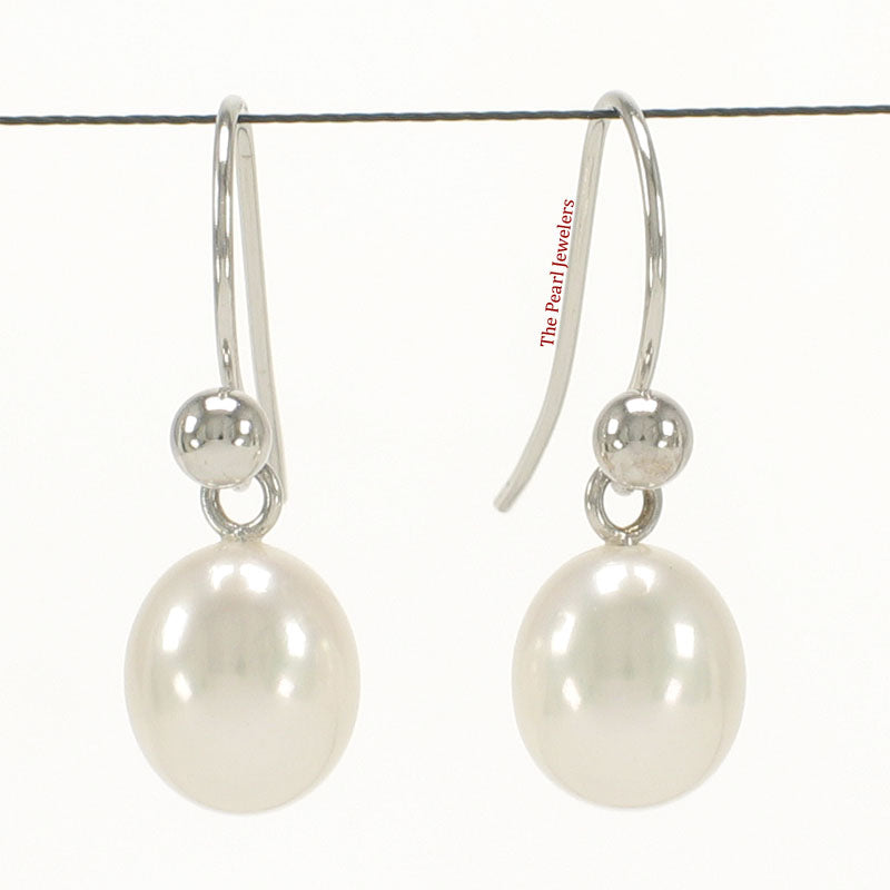 1002635-14k-White-Gold-Fish-Hook-Gold-Ball-White-Cultured-Pearl-Dangle-Earrings