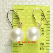 Load image into Gallery viewer, 1002920-14k-Yellow-Gold-Diamond-AAA-White-Round-Cultured-Pearl-Hook-Earrings